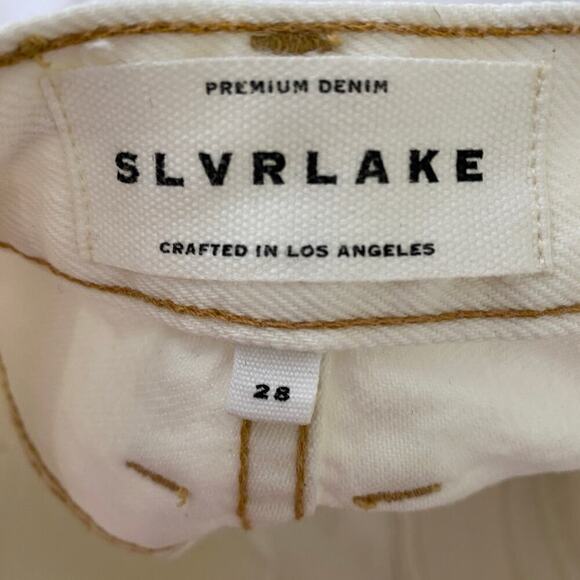 SLVRLAKE Beatnik Ankle Jeans Size 28 Ivory Ecru High Rise Straight Denim Staple - Picture 12 of 14